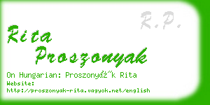 rita proszonyak business card